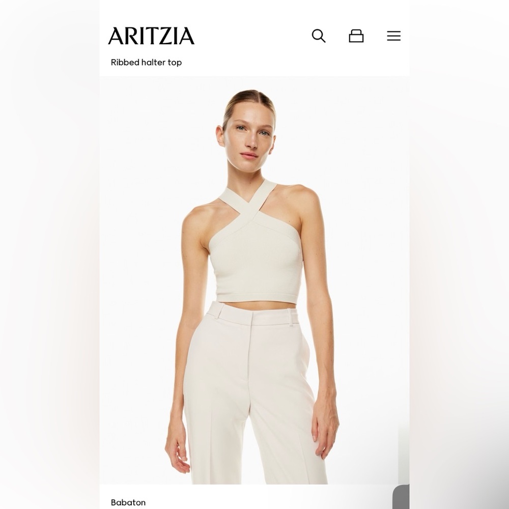 ARITZIA BABATON Ribbed Halter Top